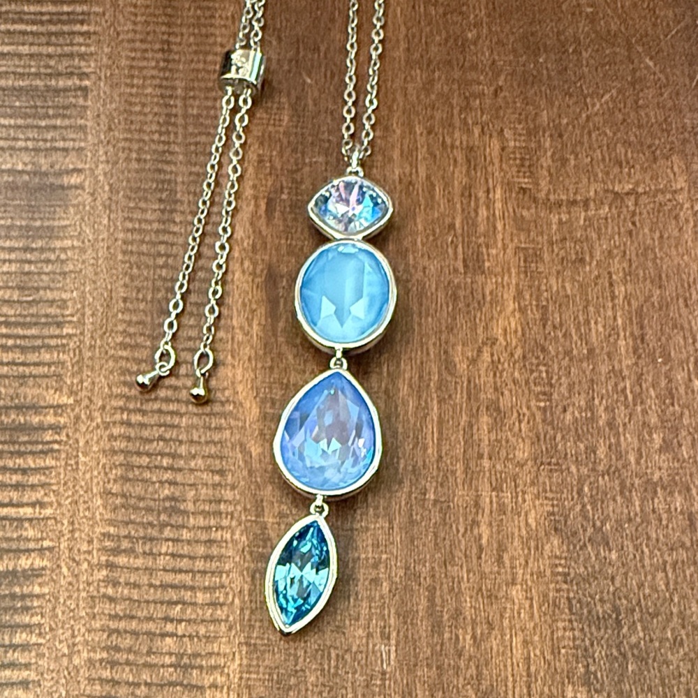 Touchstone Crystal Blue and Silver Swarovski Necklace